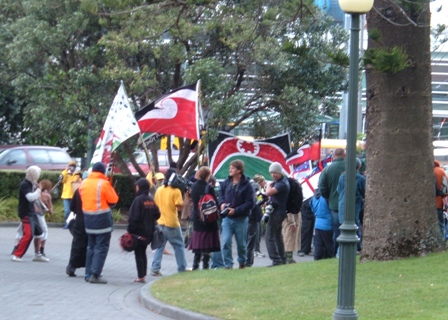 Arriving in parliament grounds